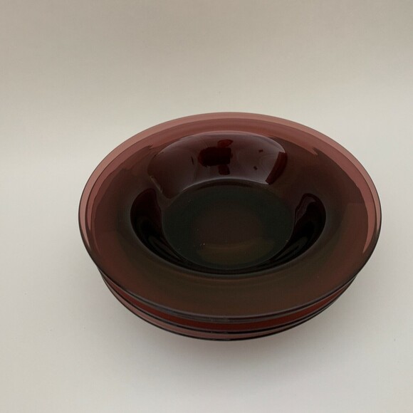 Unbranded Purple or Brown Glass Fruit Sauce Bowls 6 1/4" Lot of 4 - Picture 4 of 5